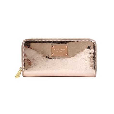 michael kors rose gold jet set wallet|Michael Kors oversized wallet.